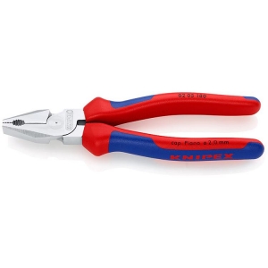Knipex 02 05 180 Combination Pliers high-leverage chrome-plated 180mm Grip Handl